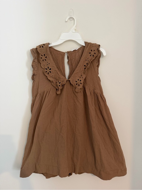 vestique Pants - VESTIQUE - Brown Eyelet Collar Dress/Romper - Women’s Size Large